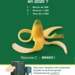 Affiche de la campagne compostage banane sur fond vert